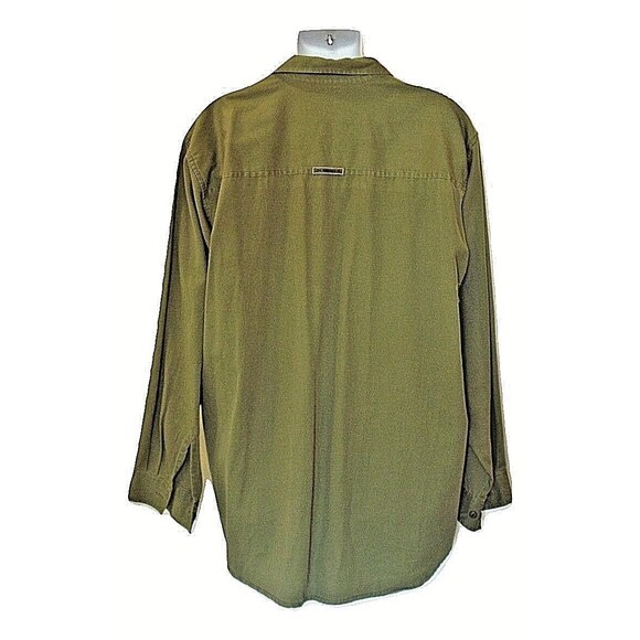 Levi Strauss & CO Phantom Racing Shirt Green Embroidered Khaki Long Sleeve L - Picture 5 of 7